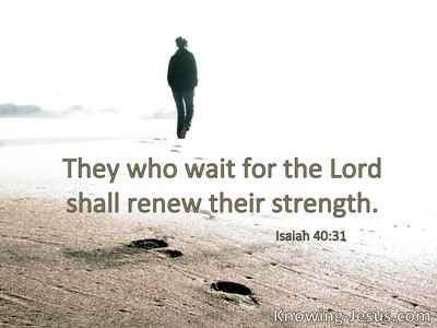 Those who wait on the Lord shall renew their strength.